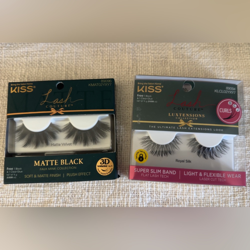 NEW Kiss Lash Couture Matte Black and Royal Silk Lashes